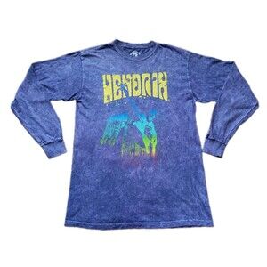 Authentic Jimi Hendrix Long Sleeve Tee Tie Dye Purple Size M Unisex